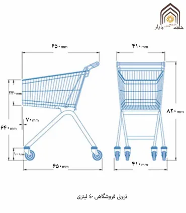 ترولی فروشگاهی 4٠ لیتری صنایع مفتولی آریا توس - 1