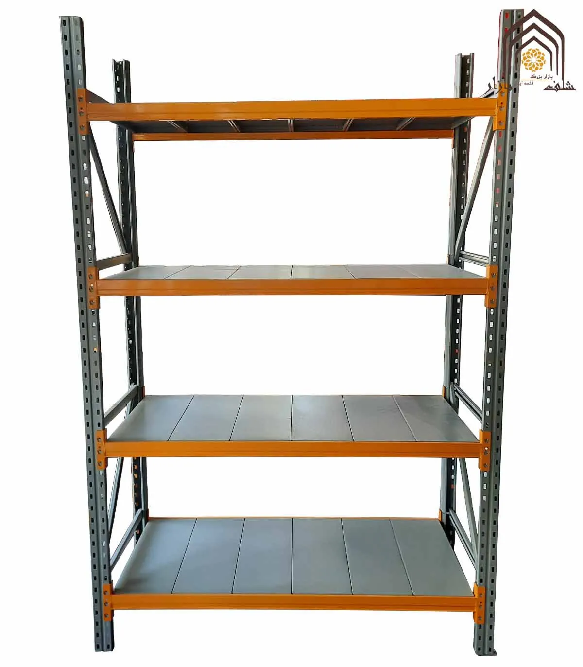 شلف راک نیمه سنگین سامان انبار شرق طوس با طراحی مستحکم برای ساماندهی بهتر فضا.