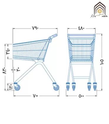 چرخ خرید 80 لیتری کفی دار صنایع مفتولی آریا توس - 2